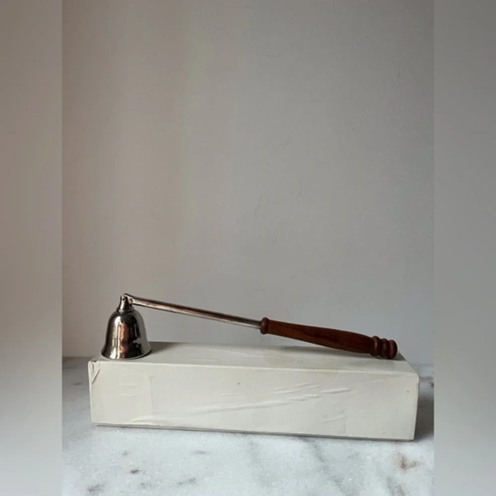 International Silver Co. Silverplated Wooden Handled Candle Snuffer